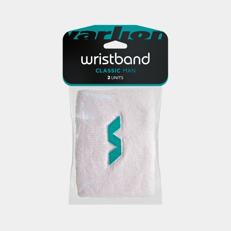Muñequera Classic Man blanca (2u)
